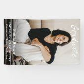 大学院の写真とエレガント白の台本と文字 横断幕 (横)