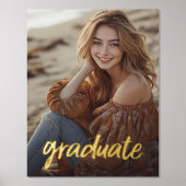 大学院の写真の単語は次の場所で卒業 箔ポスター (正面)