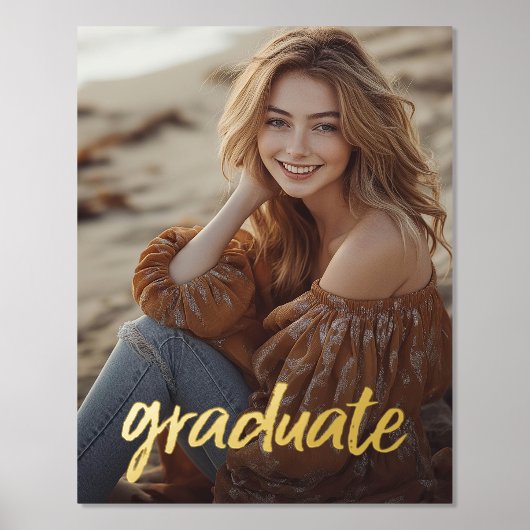 大学院の写真の単語は次の場所で卒業 箔ポスター (正面)