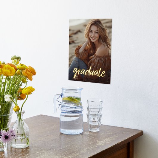 大学院の写真の単語は次の場所で卒業 箔ポスター (レイダウン (キッチン))