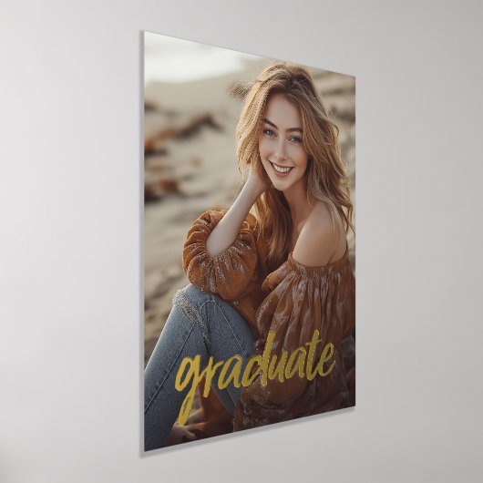 大学院の写真の単語は次の場所で卒業 箔ポスター (レイダウン)