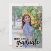 大学院の写真卒業応援 案内状 (正面)