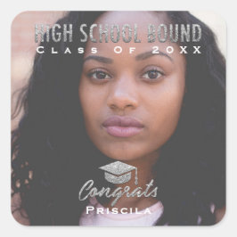 大学院の写真名グレーグリッター高校モデル スクエアシール