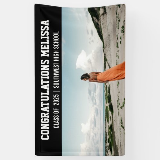 大学院の写真 | おめでとうはっきりした写真 横断幕 (縦)