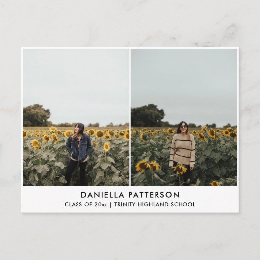 大学院の写真 | シンプル卒業党 インビテーションポストカード (正面)