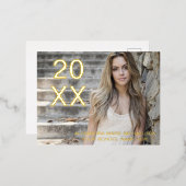 大学院の写真 箔招待状ポストカード (正面/裏面)