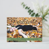 大学院の写真 | 3x5緑のストライプ 招待状 (スタンド正面)