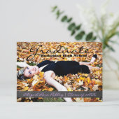 大学院の写真 – 3x5 Chalkboardのストライプ 招待状 (スタンド正面)