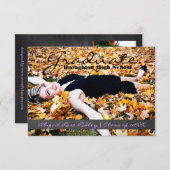 大学院の写真 – 3x5 Chalkboardのストライプ 招待状 (正面/裏面)