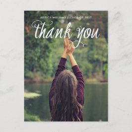 大学院の写真Thank You In モダン Writhl ポストカード