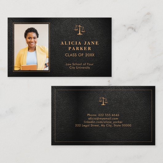 大学院の卒業写真 名刺 (正面/裏面)