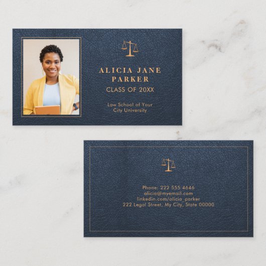 大学院の卒業写真 名刺 (正面/裏面)