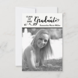 大学院の原稿の垂直- 3x5卒業 招待状