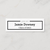 大学院の名刺 |カードのモダン挿入 スキニー名刺 (正面)