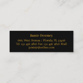 大学院の名刺 |ブラック、オパール、金ゴールド |モダン | スキニー名刺 (裏面)