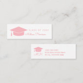 大学院の名刺,女性クラス,ピンク コーリングカード (正面/裏面)