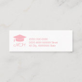 大学院の名刺,女性クラス,ピンク コーリングカード (裏面)