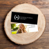 大学院の名前カードの白黒の写真エレガント スキニー名刺