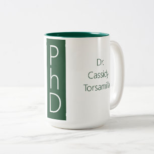 大学院の名前グリーンディグリーPhD ツートーンマグカップ
