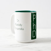 大学院の名前グリーンディグリーPhD ツートーンマグカップ (正面左)