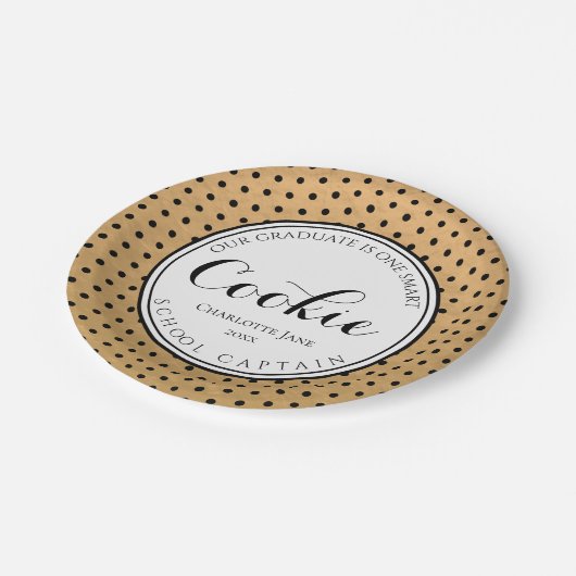 大学院の名前彼女は1つの頭が切れるなクッキーです ペーパープレート (アングル)