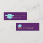 大学院の名札、エレガントクラス、紫 コーリングカード (正面/裏面)