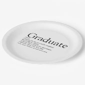 大学院の定義の白黒 ペーパープレート (アングル)