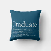 大学院の定義モダン青タイポグラフィ クッション (裏面)