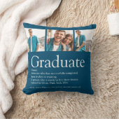 大学院の定義3フォトコラージョモダンングブルー クッション (ブランケット)