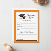 大学院の希望とアドバイス |ブラックとオレンジ ノートカード (正面/裏面インサイチュ)