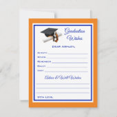 大学院の希望とアドバイス |青とオレンジ ノートカード (正面)