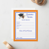 大学院の希望とアドバイス |青とオレンジ ノートカード (正面/裏面インサイチュ)