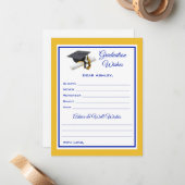 大学院の希望とアドバイス |青と黄 ノートカード (正面/裏面インサイチュ)