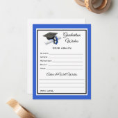 大学院の希望とアドバイス |黒と青 ノートカード (正面/裏面インサイチュ)