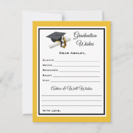 大学院の希望とアドバイス |黒と黄 ノートカード