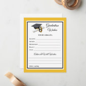 大学院の希望とアドバイス |黒と黄 ノートカード (正面/裏面インサイチュ)