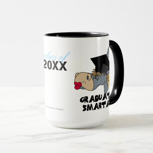 大学院の帽子のマグを身に着けているおもしろいな卒業のろば マグカップ (正面右)