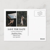 大学院の帽子 | 日付のグラード写真のコラージュを保存 ポストカード (裏面)