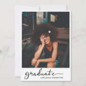 大学院の手書きスクリプトモダン写真 招待状 (正面)