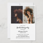 大学院の手書きスクリプトモダン写真 招待状 (裏面)