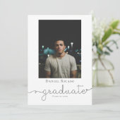 大学院の手書きブラシストロークパーソナライズされた 案内状 (スタンド正面)