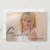 大学院の書道台本ブラック金ゴールド2枚 招待状 (正面)