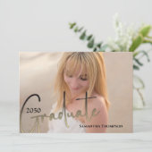 大学院の書道台本ブラック金ゴールド2枚 招待状 (スタンド正面)