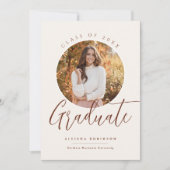 大学院の書道大学の写真卒業 招待状 (正面)