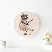 大学院の犬イラストレーション ラージ壁時計 (ホーム)