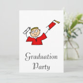 大学院の男の子のかわいい赤 招待状 (スタンド正面)