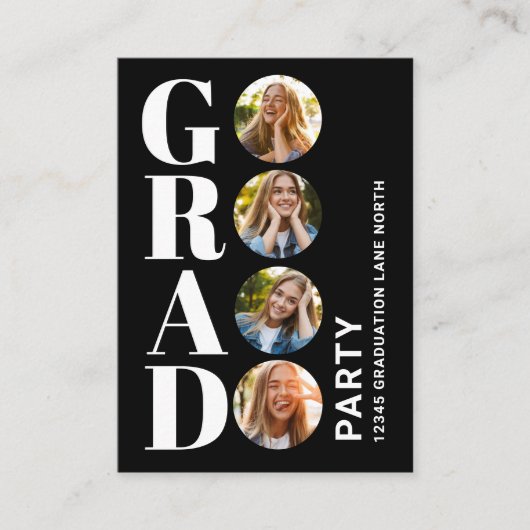 大学院の白黒フォトコラージュモダン エンクロージャーカード (正面)