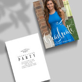 大学院の白黒文字スタイリッシュエレガント文字 招待状