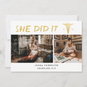 大学院の看護学校彼女はスクリプトの写真を行った 招待状 (正面)