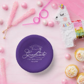 大学院の脚本とグラッドキャップを紫に ペーパーボウル (パーティー)